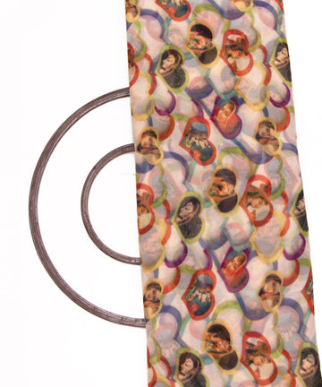 Multi Colour Object Print Georgette Fabric
